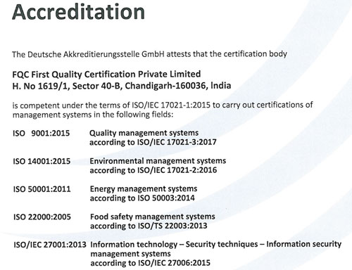FQC Certification Acc